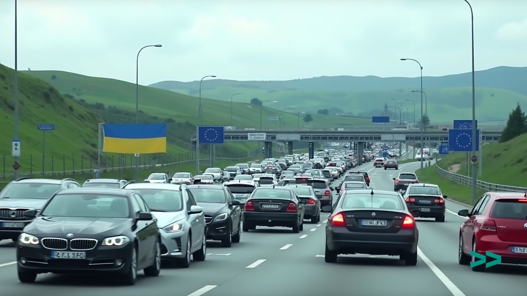 Черга автомобілів на кордоні