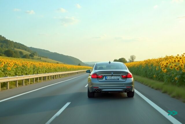 Автомобіль на угорській трасі — подорож до Угорщини