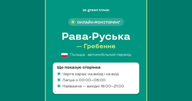 Черга на кордоні Рава-Руська – Гребенне: авто і фури зараз Черга на кордоні Рава-Руська — Гребенне, онлайн-моніторинг Green Travel