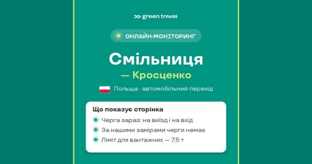 Черга на кордоні Смільниця – Кросценко: онлайн-моніторинг Green Travel