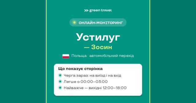 Пункт пропуску Устилуг – Зосин: черга на кордоні онлайн Черга на кордоні Устилуг — Зосин, онлайн-моніторинг Green Travel