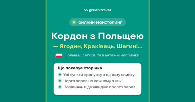 Черги на кордоні з Польщею — онлайн-моніторинг Green Travel